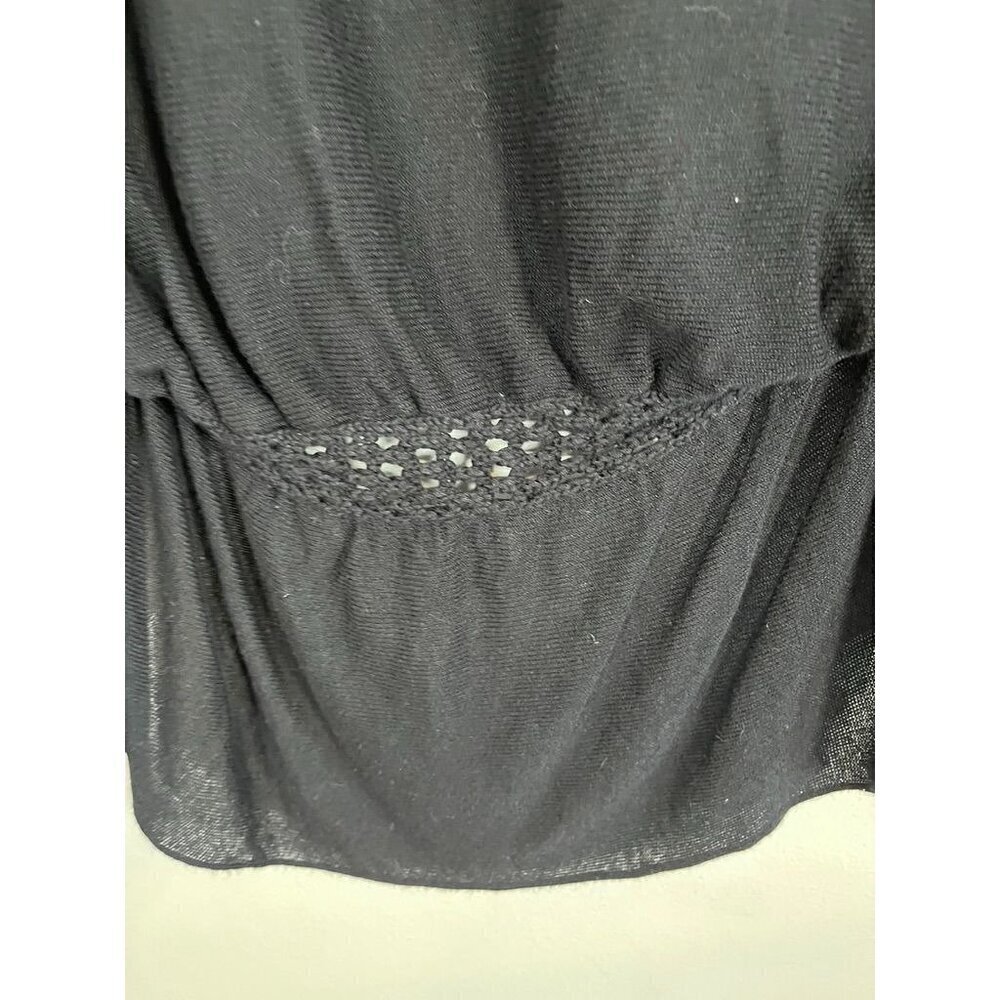 Guess Sweater Women L Black Crochet Y2K Goth Neutral Minimalist 80s Retro Soft - Picture 7 of 9